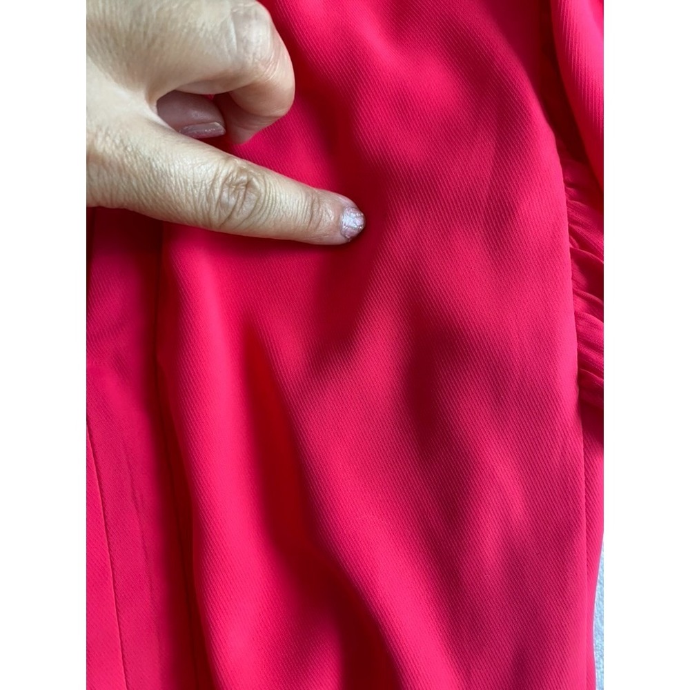 Amanda Uprichard Mini Dress Sz XS Hot Pink Drop Waist Ruffle Tiered Party Barbie - Picture 5 of 15